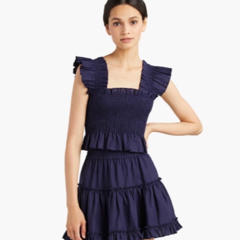 NWOT Hill House Home Ellie Crop Top in Navy Linen